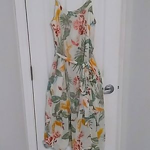 GAP linen floral midi dress